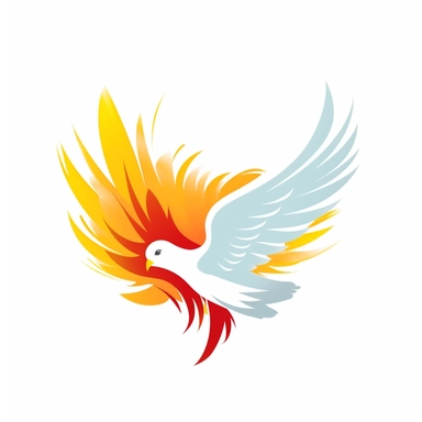 adorable simple pentecost dove clipart, white background