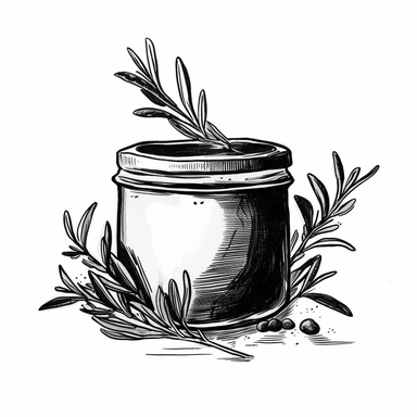 herb salve, minimal lines,vintage, minimalism, black and white, clipart