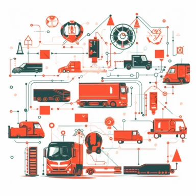 Innovation in the Internet of Things and Transportation Industry: Smart Logistics, clipart, schematic