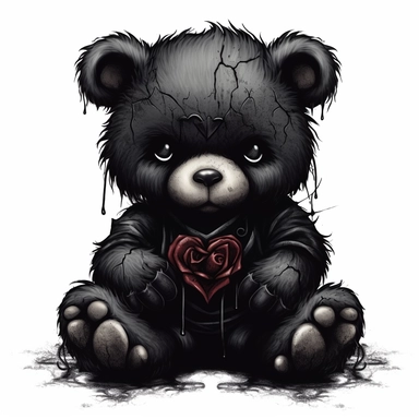 cute gothic teddy bear clip art