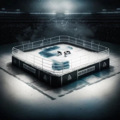 Create clip art of a boxing ring combined with an ice hockey rink