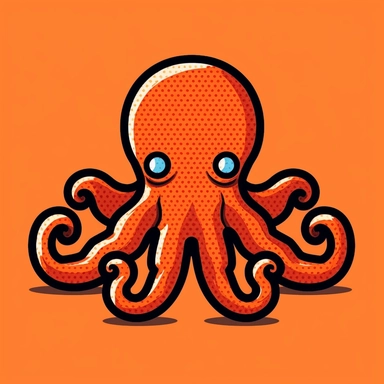 8-bit octopus, vector, outline, clipart
