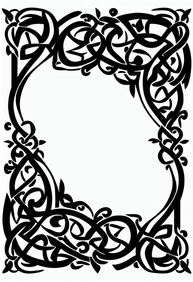 vector black graphic frame corner celtic knots on white background clipart