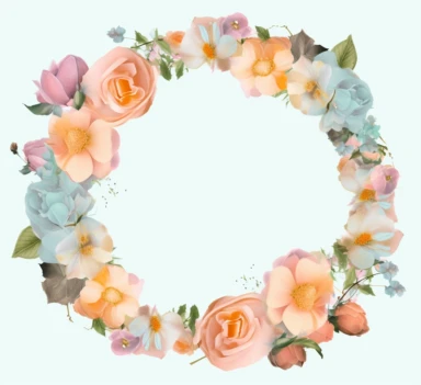 frame banner clipart on the left and right side beautiful flowers like this C:UsersromyaDownloadsclipart34385.png color light turquoise, light rosè, light orange, light purple color