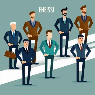 Men in Leadership positions, clipart