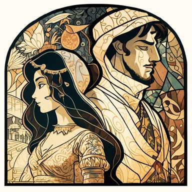 princess and prince aladdin with the princess transparent png clipart, in the style of victo ngai, comic strip, animation, colorful animation stills, arthur lismer, dark white and beige, mosaic-like