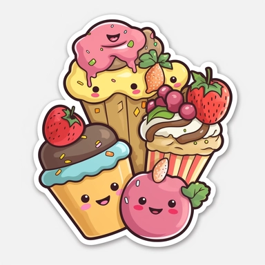 one sweet food cartoon clipart sticker