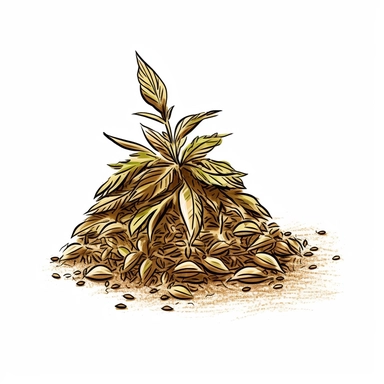 a pile of flixweed seeds clipart, sketch art, vector, white background