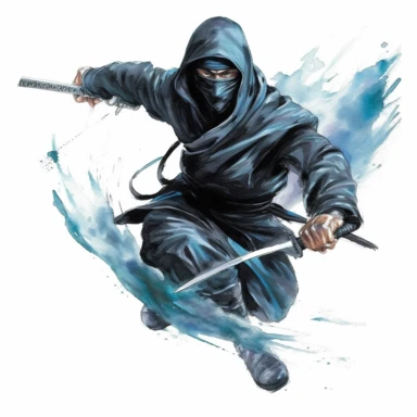 isolated clipart of a ninja