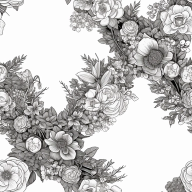 black line art style a flower bouquet wreath clipart png transparent background one object truly timeless elegance premium luxury ornate photo realistic honestly reality aesthetic consistent quality unique exquisite iridescence individuality array of colors rich treasured throughout the ages refinement symbolizing luxury glamour allure wonders of the nature mother of pearl luminous quality light in a myriad of enchanting colors royal jewelry delicate shimmer pearlescent effect polished sophistic