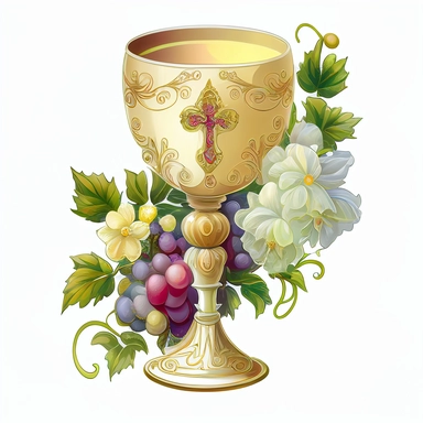 beautiful first communion chalice clipart white background