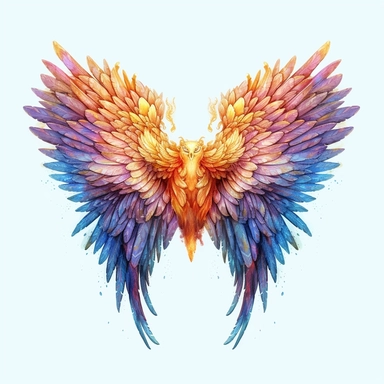 A highly detailed watercolor angel wings clipart, meticulously painted with intricate patterns, delicate brushstrokes, and subtle shading, capturing the divine essence of celestial feathers, the wings rendered in vibrant and harmonious colors, every intricate detail visible even in high-resolution 4K, evoking a sense of ethereal beauty and spiritual grace, Artwork, watercolor painting on paper,