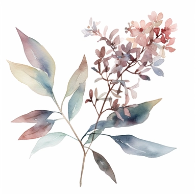 watercolor, a piece of botanical item clipart, faded barely visible color