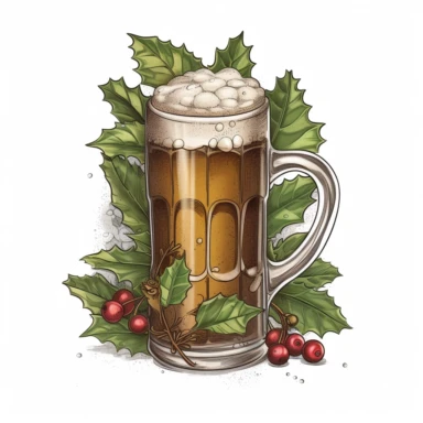 holly friday beer day clipart , original hand drawing, style of the artwork, mood of the aartwork, white background, 8K quality, ultra detailed , clipart, white background, High Quality, ultra detailed