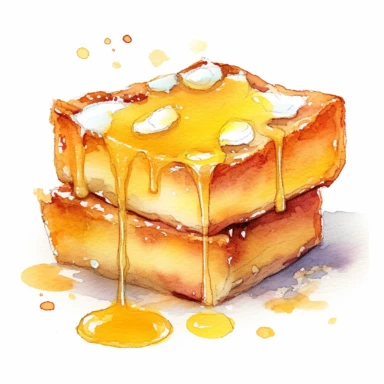 watercolor GOOEY BUTTER CAKE clipart, hd, on white background, spaced out--ar 3:2