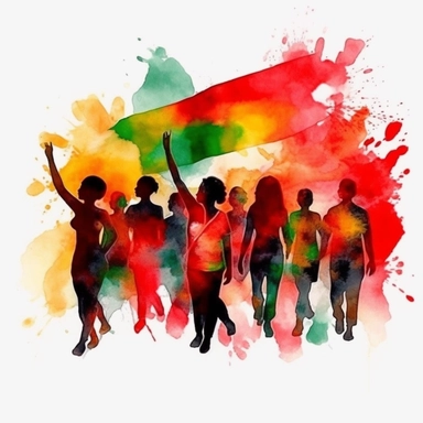 watercolor,hd, clipart, abstract art, celebrating Juneteenth, red, black, green--s 250