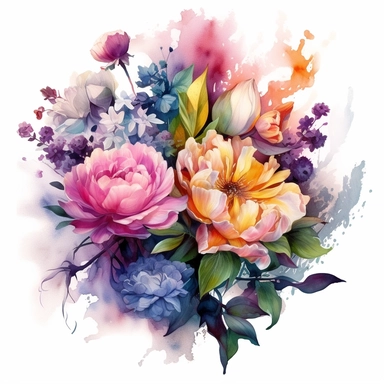 Let your imagination run wild by combining different flower species to create fantastical hybrid blooms. Merge the characteristics of multiple flowers into one unique and stunning watercolor clipart composition.