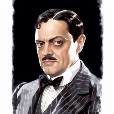 charming Gomez Addams from the movie The Addams Family by Barry Sonnenfeld, watercolor by mary whyte, romantism, clear line, white solid background, clipart, gothic