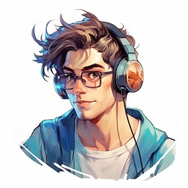 beautiful stunning handsome vintage anime gamer young man, paint art style, clipart, white background, superrealistic, one of a kind