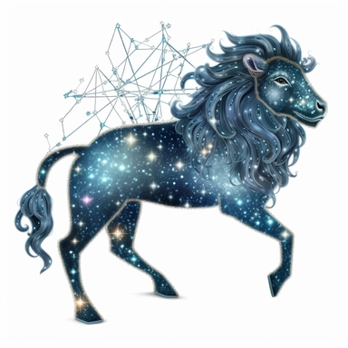 Clipart, A constellation forming a mythical creature, hyperrealistic, hyper high definition