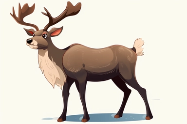 Cartoon reindeer clipart. Christmas holiday.