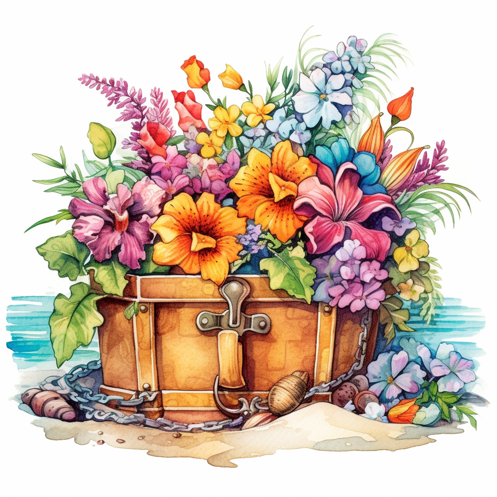 beach flower cliparts