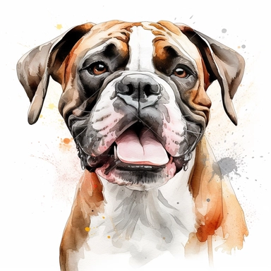 happy Boxer dog clipart , original hand drawing, watercolor, understated and flawless for t shirt and cup printing, happy cute smily Basset Hound , transparent background, realistic painting, portrait without writing , style of the artwork, mood of the aartwork, vector, contour , white background, 8K quality, ultra detailed , without signature and without meaningless lines, clipart, white background, High Quality, no writting background, no writting, ultra detailed, no symbol, without logo and e