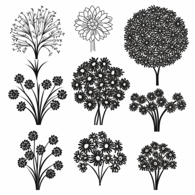 mums icon clipart set, vector, contour, isolated white background, 8k,