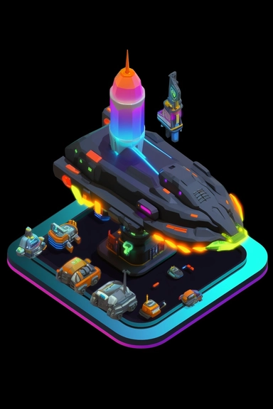 isometric game sprite, clipart, futuristic hovercraft concept, gaming asset, sci-fi, fun, creative, cartoon render, hyper-detailed, bright colors, black background, inspired by one random famous product designer, inspired by one random famous artist, inspired by one famous architect