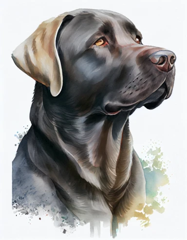 watercolor labrador head realistic clipart