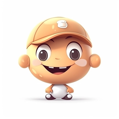 fantasy happy cute baseball player mamal face, cartoon, clipart, mascot, isolated on white background