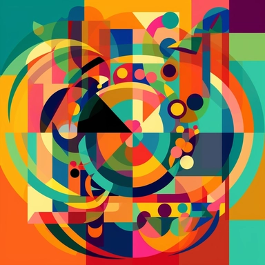 a kaleidoscope of bright colors in a hyper modernistic style shapes within clipart no fonts no words no letters