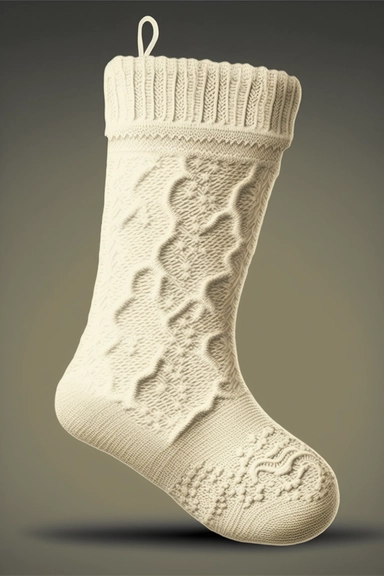 clip-art style christmas white knitted stockings