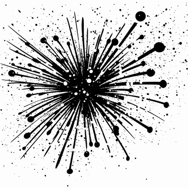black outline line art vector grunge 4th of july fireworks clipart vector simple and minimalistic svg with a white background