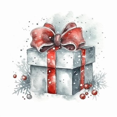 watercolor style, elegant christmas, clipart, isolated on white background, 4K