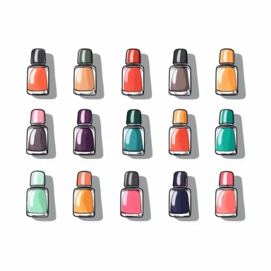 a nail polish clipart, simple flat few color drawing, planner sticker, white background