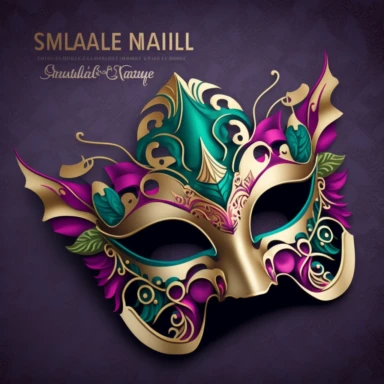 singlular Masquerade Mask Clipart, Mardi Gras mask clip art, Carnival graphics, Venetian mask, costume party, plain background