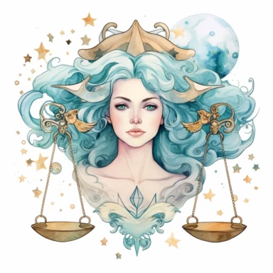 Libra Astrology clipart. White background.