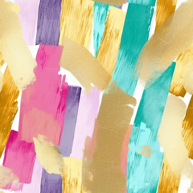Rainbow Pastel Paint Strokes Clipart, with gold glitter and silver foil