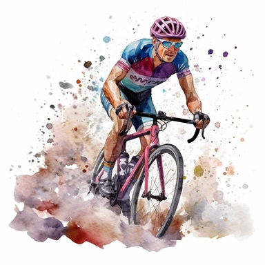 superhero on a gravel bike, hyperrealistic, clipart, white background, watercolor, hyperrealism, high detail, isolated elements