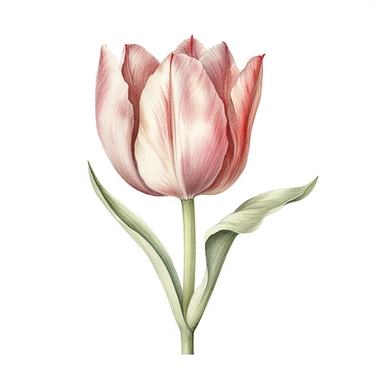 Clipart, vintage, watercolor, Darwin Tulip illustration, hand drawn, texture