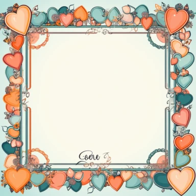 frame cliparts set.jpg, in the style of sopheap pich, light orange and pink, love and romance, light turquoise and dark navy, light silver and light orange, smilecore, tachisme