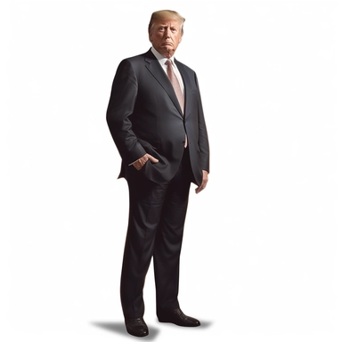 donald trump, full body , clipart, white background