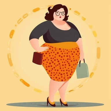 modern fat woman clipart