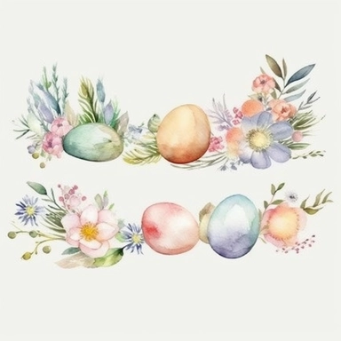 Watercolor easter border frame Clipart, easter, Minimalist Flowers Watercolor, Separated design, 8k