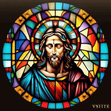 stained glass clipart, Jesus Christ, vivid colors