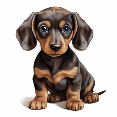 dachshund puppy clipart, no shadow, high definition
