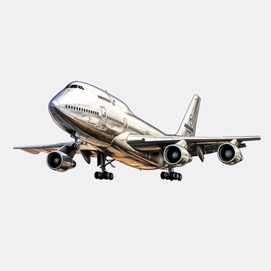 airplane, in the style of realistic and hyper-detailed renderings, sketchfab, ahmed morsi, realistic paintings, use of common materials, handcrafted designs clipart with white background
