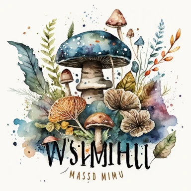 watercolor wild mushroom clipart