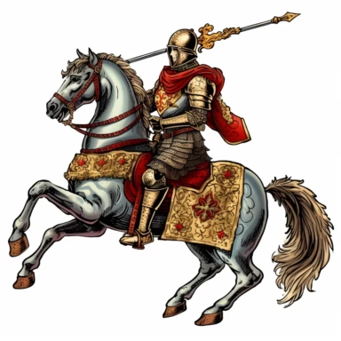knight on horseback, clipart